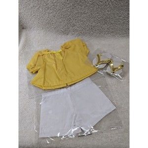 18" Baby Doll Clothes Yellow Shirt White Shorts & Flip Flops